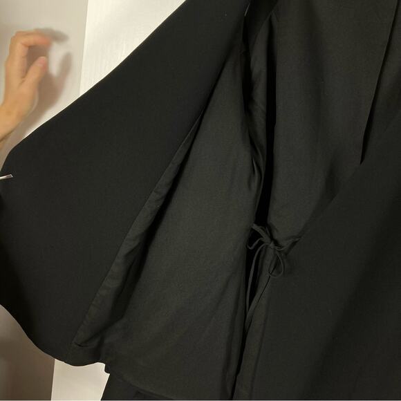 ALEXIS Blazer Jacket Kimono XL Black Wrap Tie Cut-Out Bell-Long-sleeve Lined - Picture 9 of 16